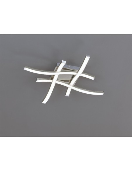 Plafonnier Led intégrée 4x500 lumens nickel mat - Trio - Route IV Leluminaireled.com