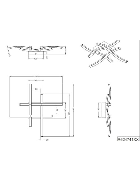 Plafonnier Led intégrée 4x500 lumens nickel mat - Trio - Route IV Leluminaireled.com