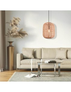 Suspension Led métal et sisal culot E27 diamètre 35 cm - Trio - Runa Leluminaireled.com 2