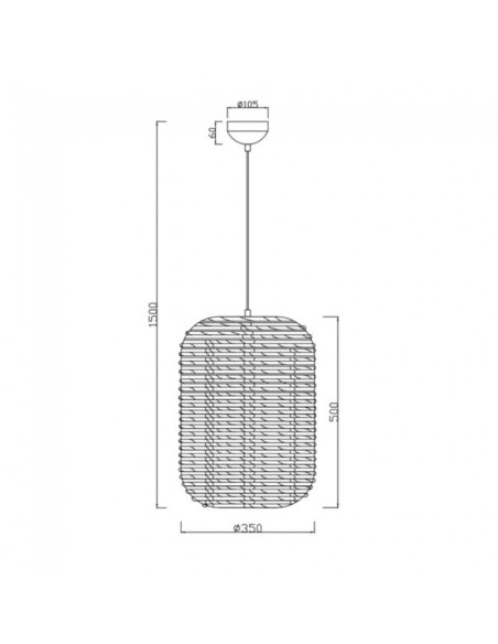 Suspension Led métal et sisal culot E27 diamètre 35 cm - Trio - Runa Leluminaireled.com