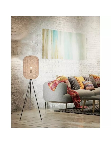 Lampadaire Led métal et sisal culot E27 - Trio - Runa Leluminaireled.com