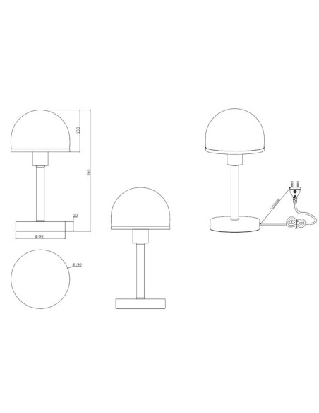 Lampe de table Led  culot E27 - Trio - Joost II Leluminaireled.com