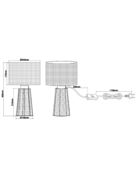 Lampe de table Led  culot E27 - Trio - Straw Leluminaireled.com
