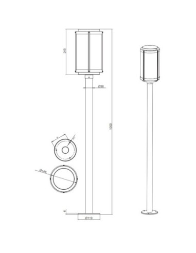 Borne extérieure rouille culot E27 - Trio - Tanaro Leluminaireled.com