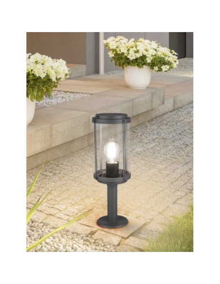 Potelet extérieur (tête de pilier) anthracite culot E27 - Trio - Tanaro Leluminaireled.com