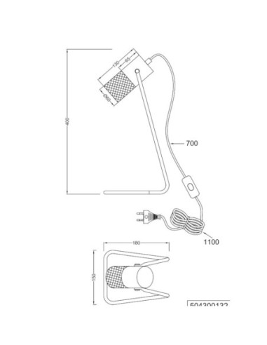 Lampe de table Led culot E14 support métal noir douille bois - Trio - Tosh Leluminaireled.com