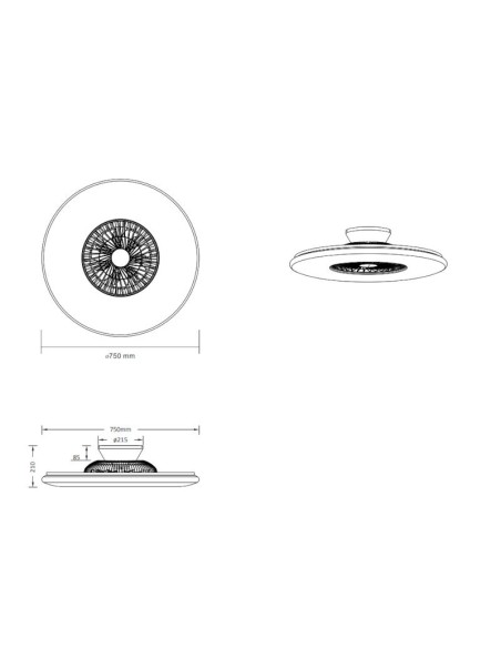 Plafonnier/ventilateur dimmable à changement de température de couleur - Trio - Visby Leluminaireled.com