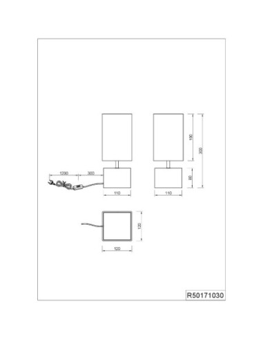 Lampe de table  culot E14 bois abat-jour tissu - Trio - Woody PM Leluminaireled.com