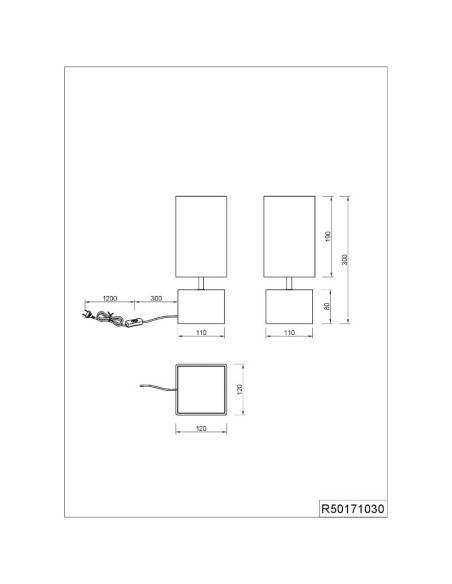 Lampe de table  culot E14 bois abat-jour tissu - Trio - Woody PM Leluminaireled.com