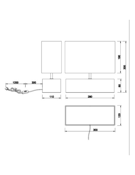 Lampe de table  culot E27 bois abat-jour tissu - Trio - Woody GM Leluminaireled.com