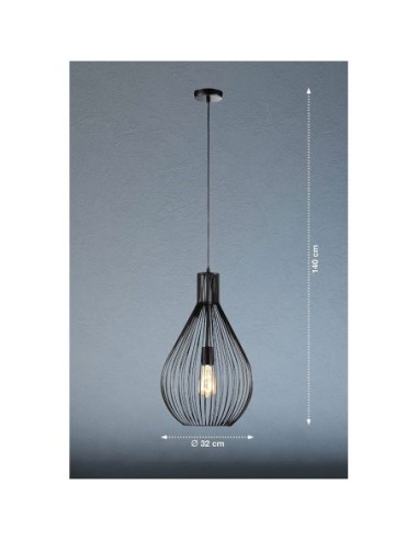Suspension intérieure métal filaire noire - Fischer & Honsel - Benett Leluminaireled.com