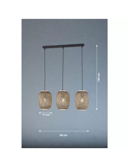 Suspension Led 3 lampes  - Fischer & Honsel - Hummel Leluminaireled.com
