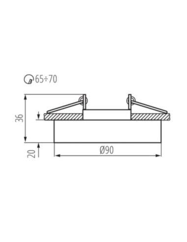 Support spot Led encastrable Design  rond verre noir - Kanlux - Morta Leluminaireled.com