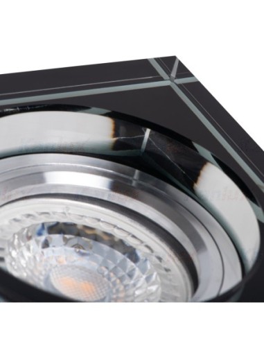 Support spot Led encastrable Design carré verre noir - Kanlux - Morta Leluminaireled.com
