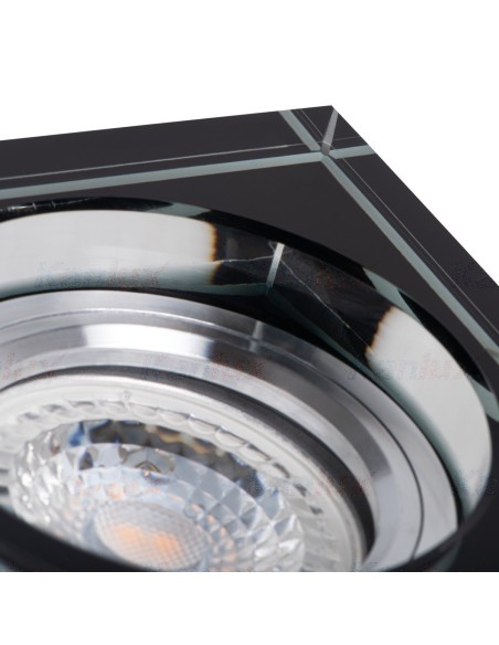 Support spot Led encastrable Design carré verre noir - Kanlux - Morta Leluminaireled.com
