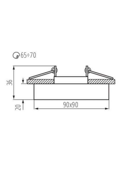 Support spot Led encastrable Design carré verre noir - Kanlux - Morta Leluminaireled.com