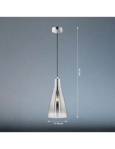 Suspension  verre fumé Ø 18 cm - Fischer & Honsel - Zeal Leluminaireled.com