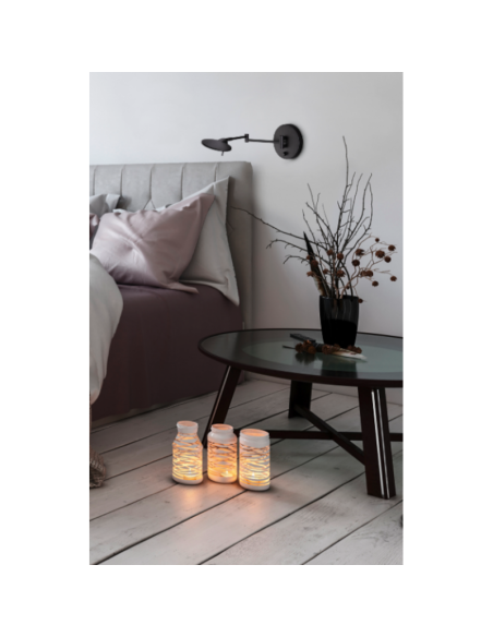 Applique Led  métal noire mat intensité lumineuse variable - Trio - Kazan Leluminaireled.com