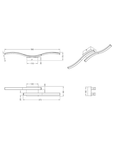 Plafonnier Led intégrée 2x600 Lumens blanc mat - Trio - Route II Leluminaireled.com
