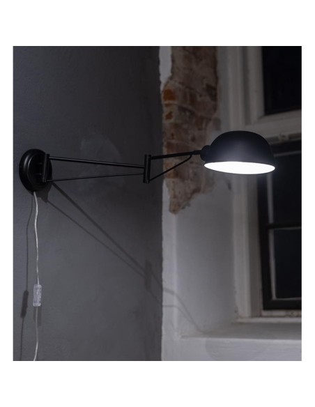 Applique Led  vintage métal noir mat culot E27 - Markslöjd - Portland Leluminaireled.com