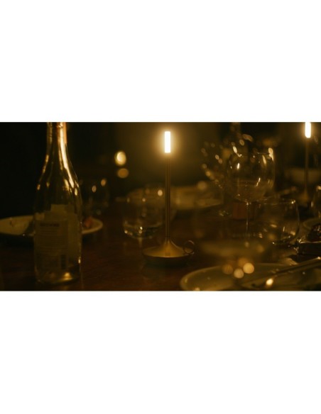 Lampe de table autonome rechargeable USB  - Graypants - Wick Brass Leluminaireled.com