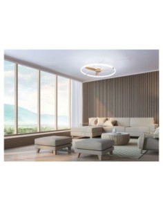Plafonnier/ventilateur dimmable à changement de température de couleur blanc/bois - Mantra -  Népal Leluminaireled.com 2