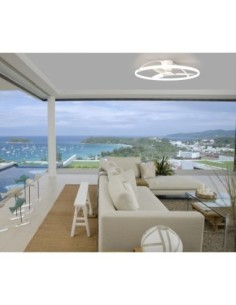 Plafonnier/ventilateur dimmable à changement de température de couleur blanc - Mantra - Népal Leluminaireled.com 2