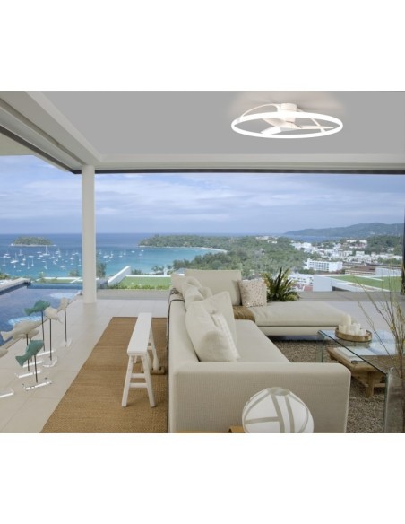 Plafonnier/ventilateur dimmable à changement de température de couleur blanc - Mantra - Népal Leluminaireled.com