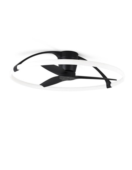 Plafonnier/ventilateur dimmable à changement de température de couleur blanc/noir - Mantra -  Népal Leluminaireled.com