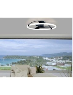 Plafonnier/ventilateur dimmable à changement de température de couleur blanc/noir - Mantra -  Népal Leluminaireled.com 2