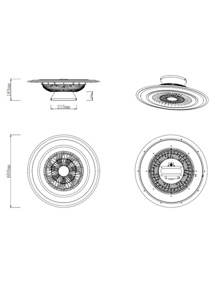 Plafonnier/ventilateur dimmable à changement de température de couleur blanc mat  - Trio - Flaga Leluminaireled.com
