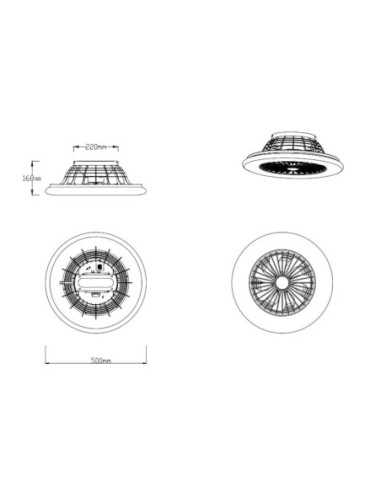 Plafonnier/ventilateur dimmable à changement de température de couleur - titane - Trio - Stralsund Leluminaireled.com