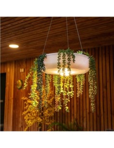 Jardinière ronde suspendue avec éclairage autonome nomade Elba39 - New Garden Leluminaireled.com 2