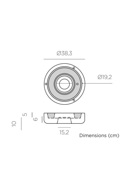 Jardinière ronde suspendue avec éclairage autonome nomade Elba39 - New Garden Leluminaireled.com