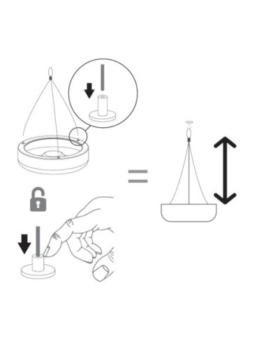 Jardinière ronde suspendue avec éclairage autonome nomade Elba39 - New Garden Leluminaireled.com