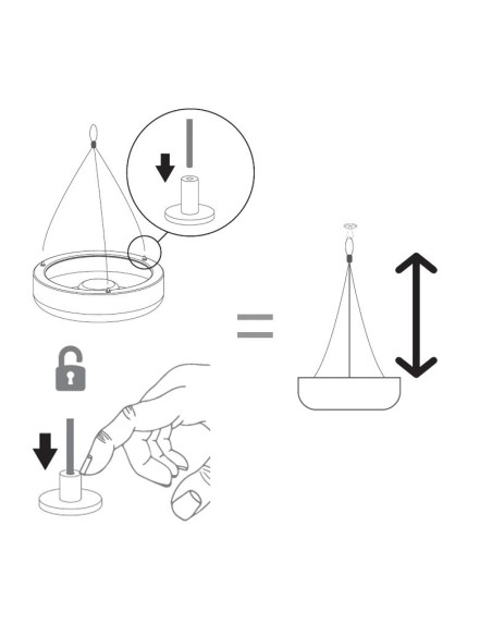 Jardinière ronde suspendue avec éclairage autonome nomade Elba39 - New Garden Leluminaireled.com
