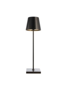 Lampe de table autonome rechargeable USB noire abat-jour lisse - Dekolight - Sheratan I Leluminaireled.com