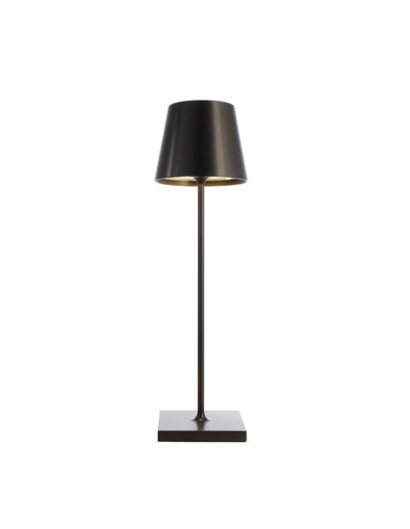 Lampe de table autonome rechargeable USB noire abat-jour lisse - Dekolight - Sheratan I Leluminaireled.com