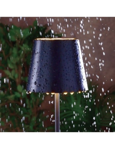 Lampe de table autonome rechargeable USB noire abat-jour lisse - Dekolight - Sheratan I Leluminaireled.com