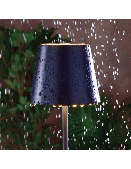 Lampe de table autonome rechargeable USB noire abat-jour lisse - Dekolight - Sheratan I Leluminaireled.com