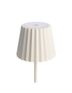 Lampe de table autonome rechargeable USB blanche abat-jour plissé - Dekolight - Sheratan II Leluminaireled.com 2