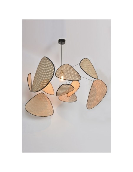 Suspension Led métal et cannage  - Market Set - Screen XI Leluminaireled.com