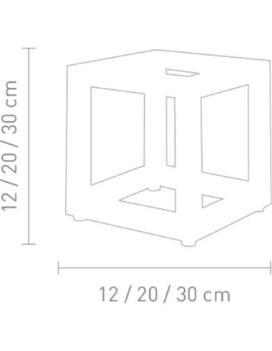 Lampe de table Led  cube - Sompex - Delux Leluminaireled.com - dessin technique