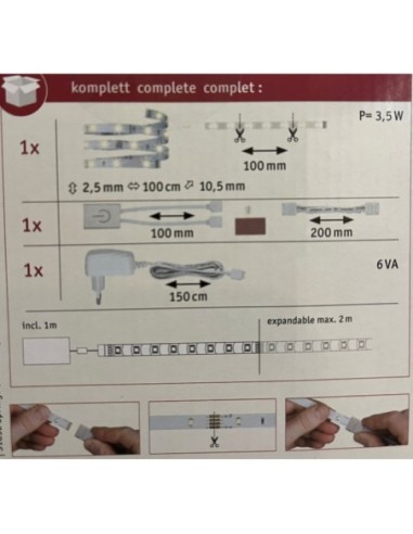 Kit ruban Led 1M bouton tactile - Paulmann - yourLed Comfort Set Touch Leluminaireled.com