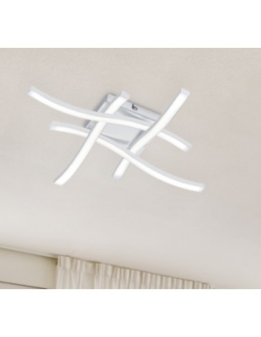 Plafonnier Led intégrée 4x600 lumens blanc - Trio - Route IV Leluminaireled.com