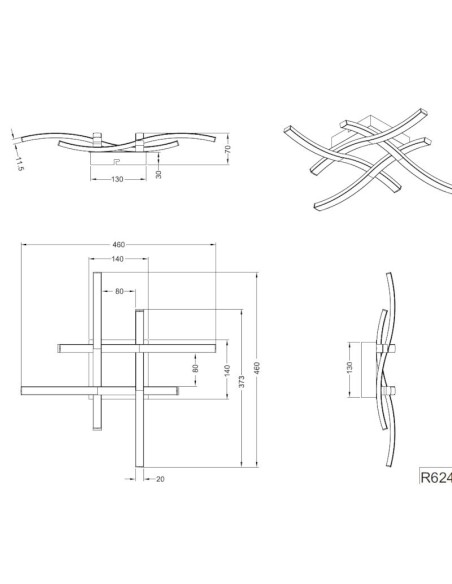 Plafonnier Led intégrée 4x600 lumens blanc - Trio - Route IV Leluminaireled.com