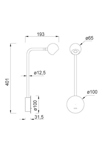 Applique murale Led noire - Mantra - Eyes Leluminaireled.com
