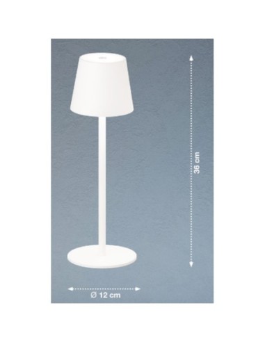 Lampe de table autonome rechargeable blanche - Fischer & Honsel - Tropea Leluminaireled.com