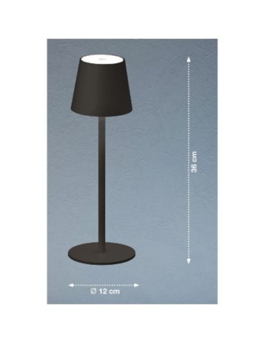 Lampe de table autonome rechargeable noire - Fischer & Honsel - Tropea Leluminaireled.com