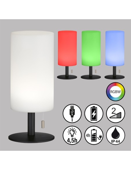 Lampe de table extérieure autonome rechargeable - Fischer & Honsel - Larino Leluminaireled.com